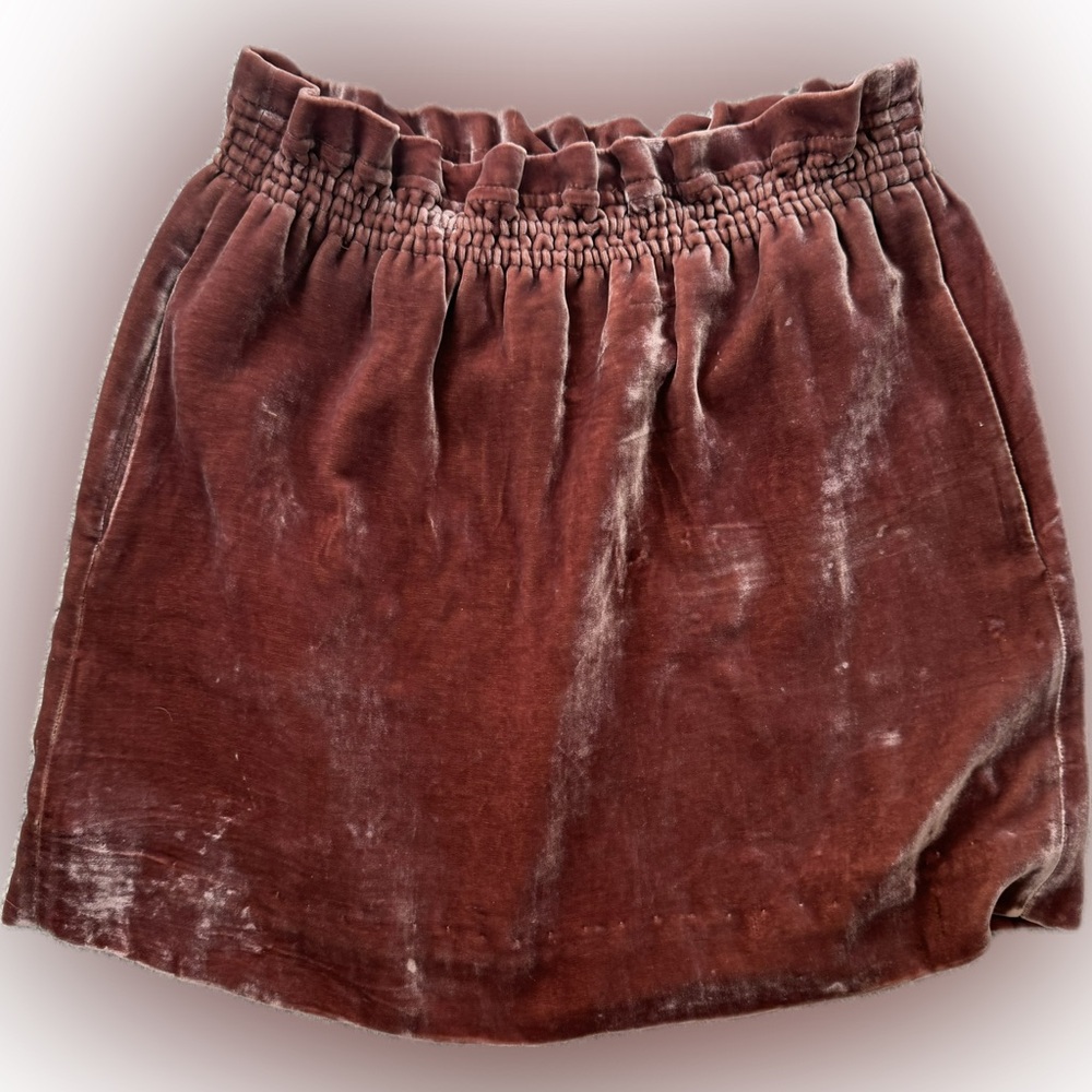 J. Crew pink velvet skirt